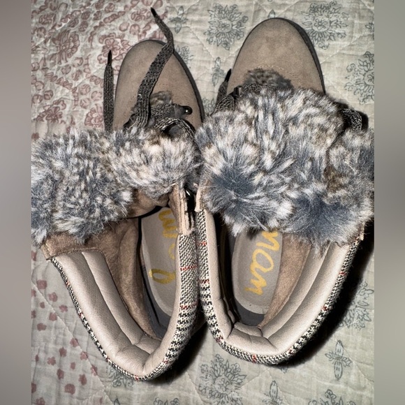 Sam Edelman Darrah 2 Women’s Size 8.5 Suede Taupe Fur Combat Ankle Boots NWOT - Picture 3 of 8